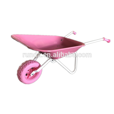 Pink,red,orange color small steel tray kids wheel barrow for yard use