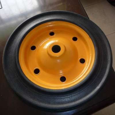 full steel rim solid rubber coated wheelbarrow wheels